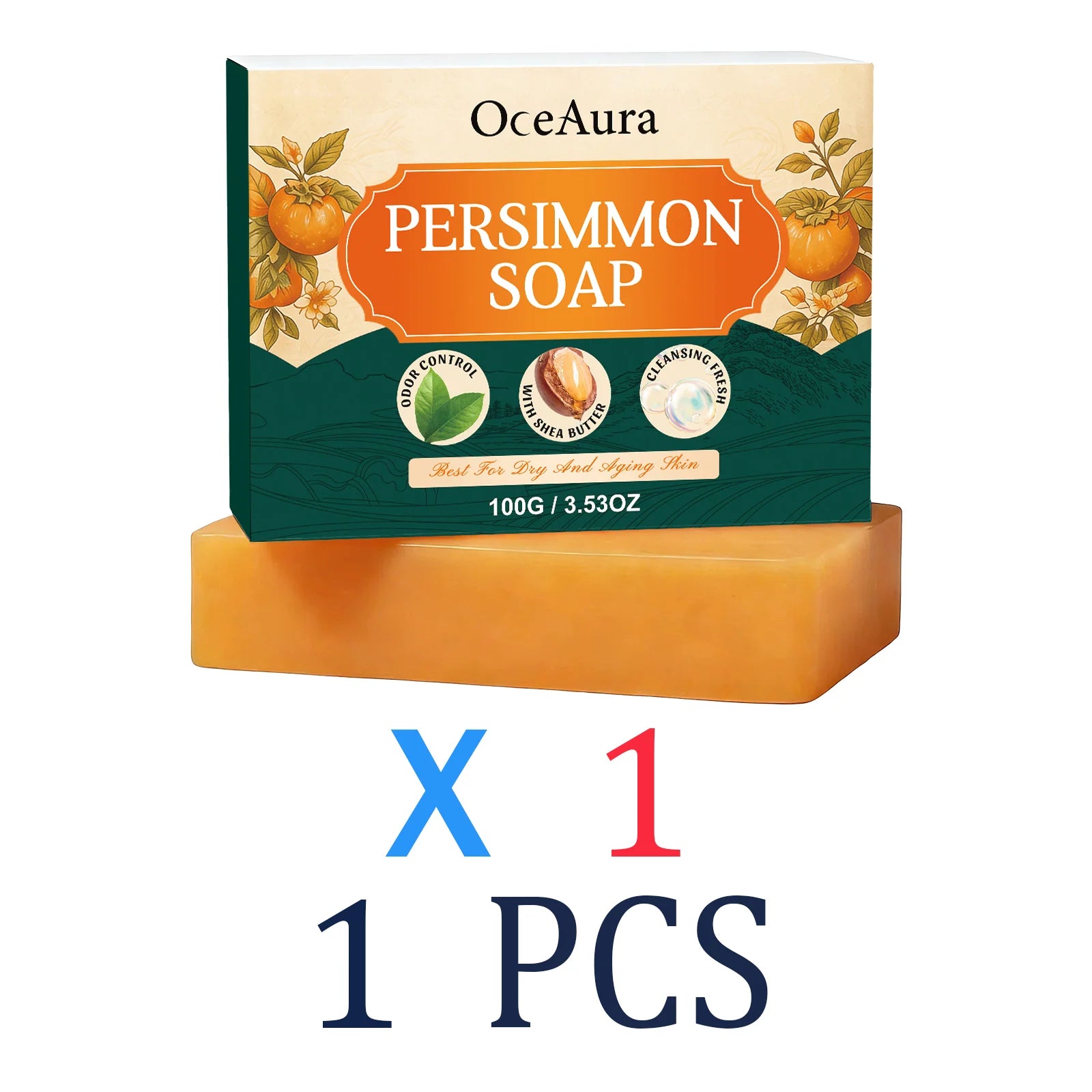 Gentle Cleaning Persimmon Soap Moisturizing Without Greasiness Nourishing Shea Butter Body Care Deep Hydration Lock Skin Care