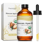PHATOIL 118ml Moroccan Argan Oil Jojoba Oil For Skin & Hair Care Cold Pressed USDA 100% Pure Carrier Oils Body Massage Oils