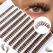 200 Pcs Brown Cluster Eyelashes 40D Grafting Individual Volume Lashes Extension Makeup Tool For Natural And Dramatic Look