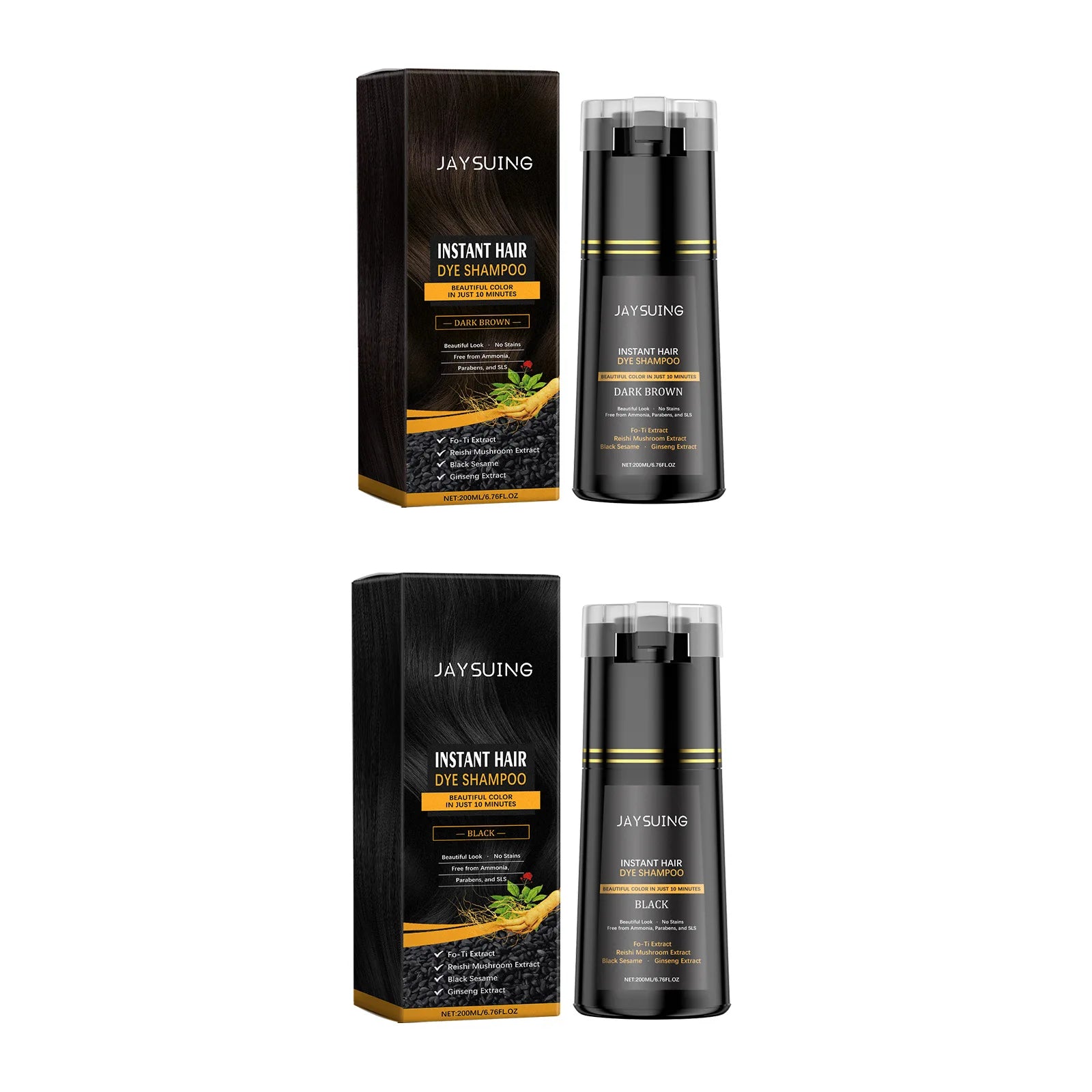 Polygonum Multiflorum Hair Dye Shampoo Herbal Nourish Repair Roots Boost Hair Vitality Repair Hair Damaged Instant Dye Shampoo
