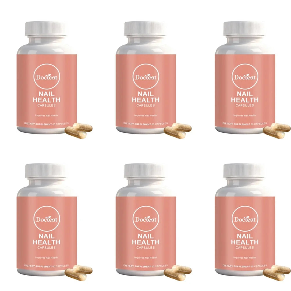 Docteat Nail Health Capsules with Biotin Zinc Vitamin C D3 E Supports Nail Skin Hair and Collagen 60 Capsules Dietary Supplement