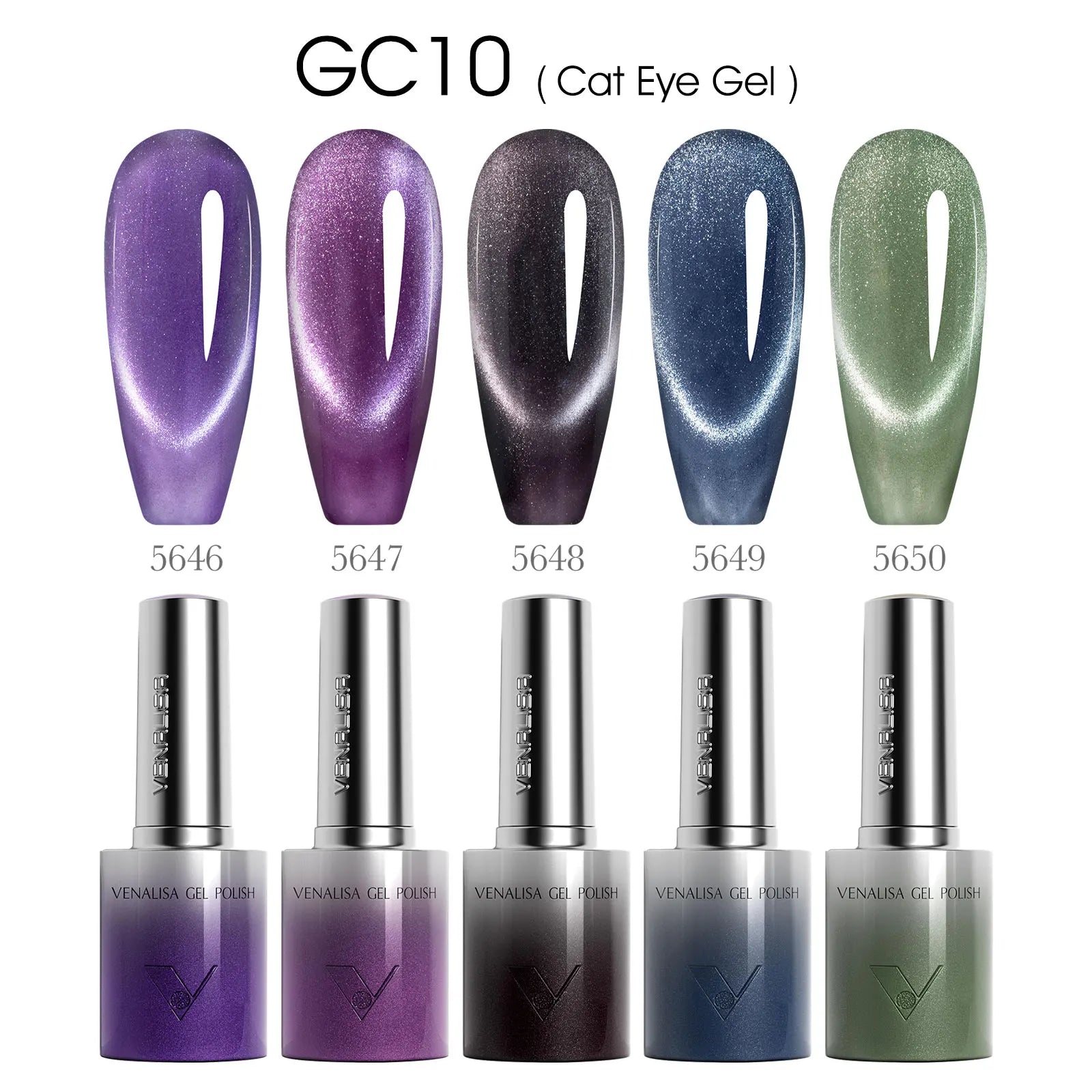 VENALISA 60 Colors TPO/HEMA FREE Glitter Gel Cat Eye Gel Nail Polish UV/LED Soak-Off Gel Polish Manicure DIY Nail Art Christmas