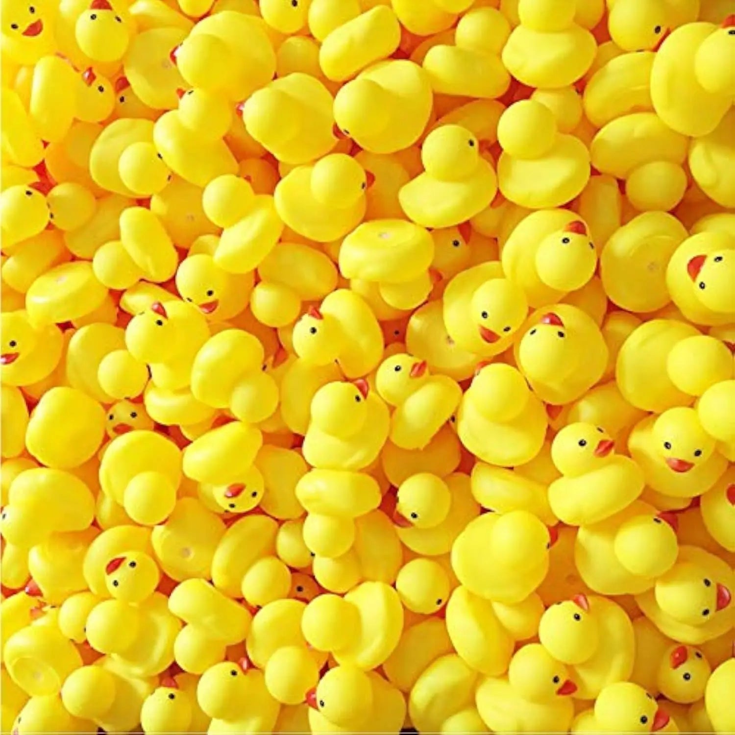 10-200pcs Yellow Rubber Duck Bath Toys, Mini Squeak Ducks Bulk for Tiny Baby Shower Preschool Bathtub Toy Pool Party Supplies