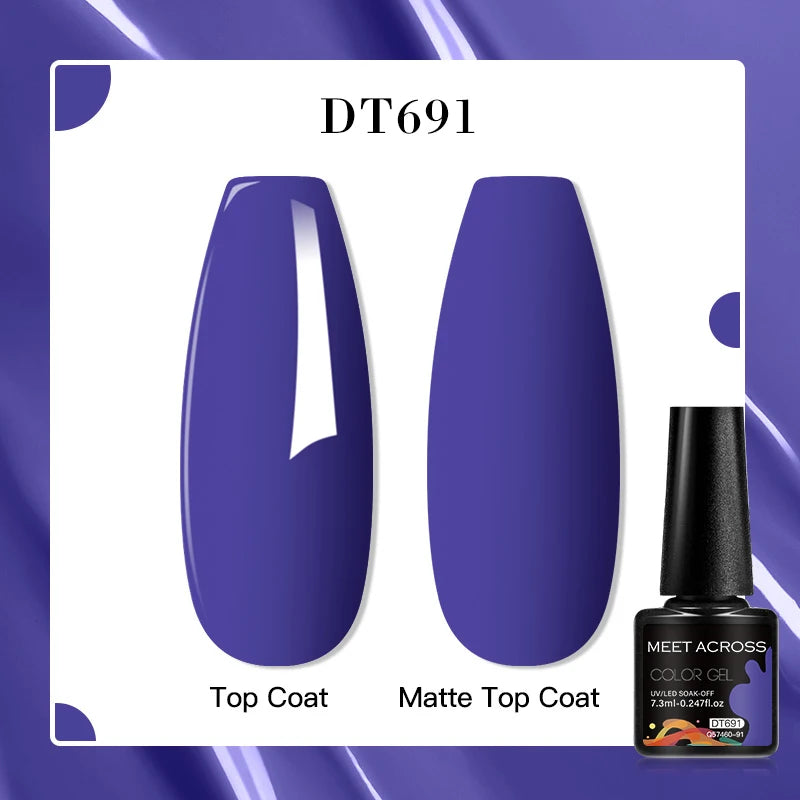 MEET ACROSS 7ml Red Blue Green Metallic Gel Nail Polish Super Bright Mirror Effect Semi Permanent LED UV Gel Nail Art Varnish
