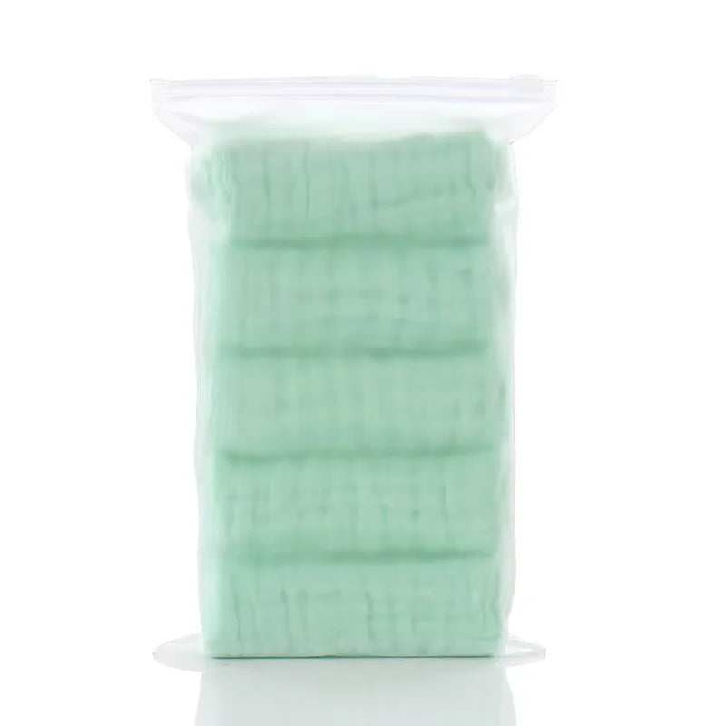5Pcs 25x25cm Baby Towel Bath Towels Face Washcloth Muslin Squares Cotton Hand Wipe Gauze for Bathing Feeding Kids Handkerchief