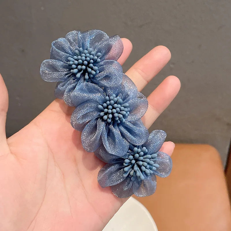 Women Flower Camellia Hairpins Barrettes Spring Hair Clip Bands  Wedding Girls Ponytail Hair Accessories Hairstyling Hairgrip