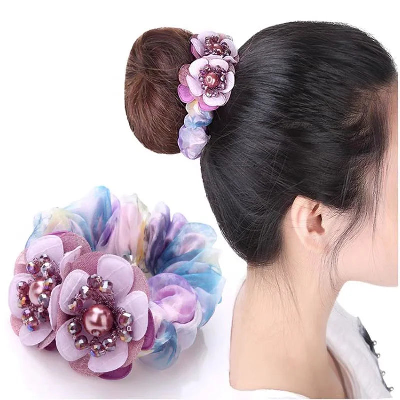 Women Lace Hair Scrunchies  Bow Hair Fantaisie Tie High Elasticity