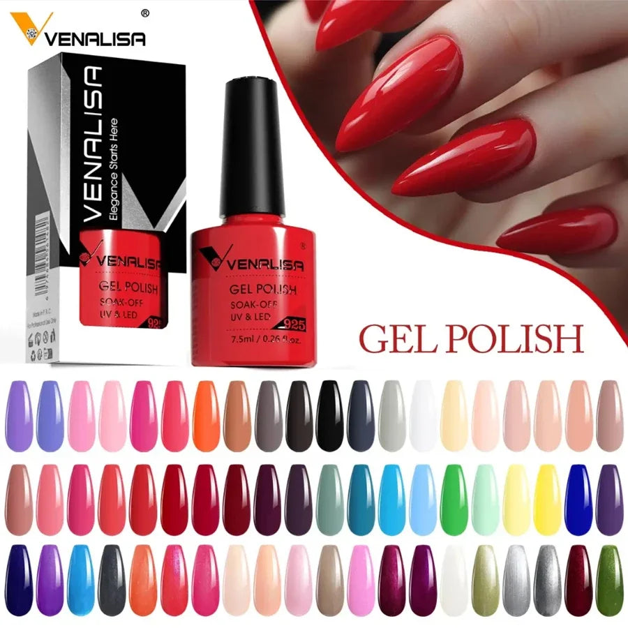 Venalisa 7.5ml Fashion Shiny Soak Off UV Gel Nail Gel Polish Cosmetics Nail Art Manicure Nails Gel Polish Tips Nail Varnish