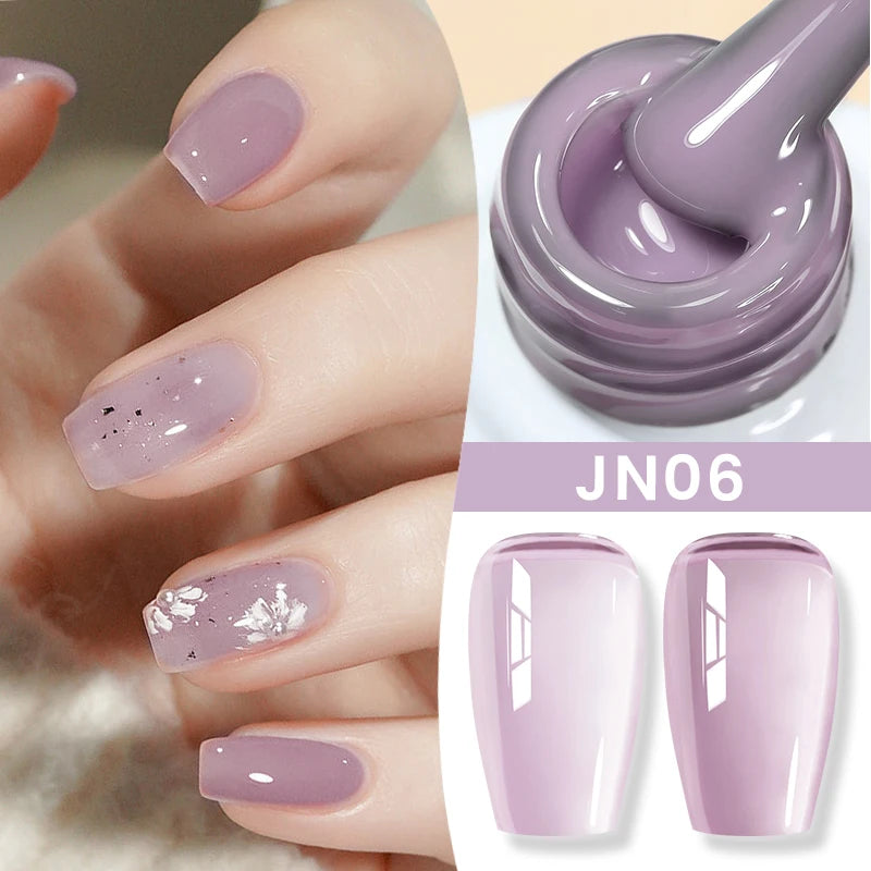 BORN PRETTY 10ml Translucent Color Gel Polish Jelly Nude Autumn Jelly Amber Semi Permanent UV Gel Nail Art Soak Off Gel Varnish