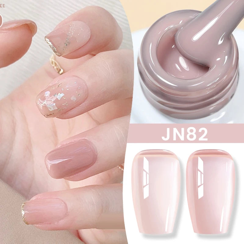 BORN PRETTY 10ml Translucent Color Gel Polish Jelly Nude Autumn Jelly Amber Semi Permanent UV Gel Nail Art Soak Off Gel Varnish