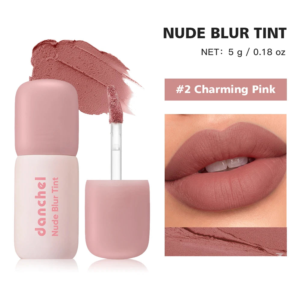 K‑Beauty Nude Blur Tint 15 Light Apricot 2‑in‑1 Lip & Cheek Stain Soft‑Focus Matte Long Lasting Waterproof Korean Lip Makeup