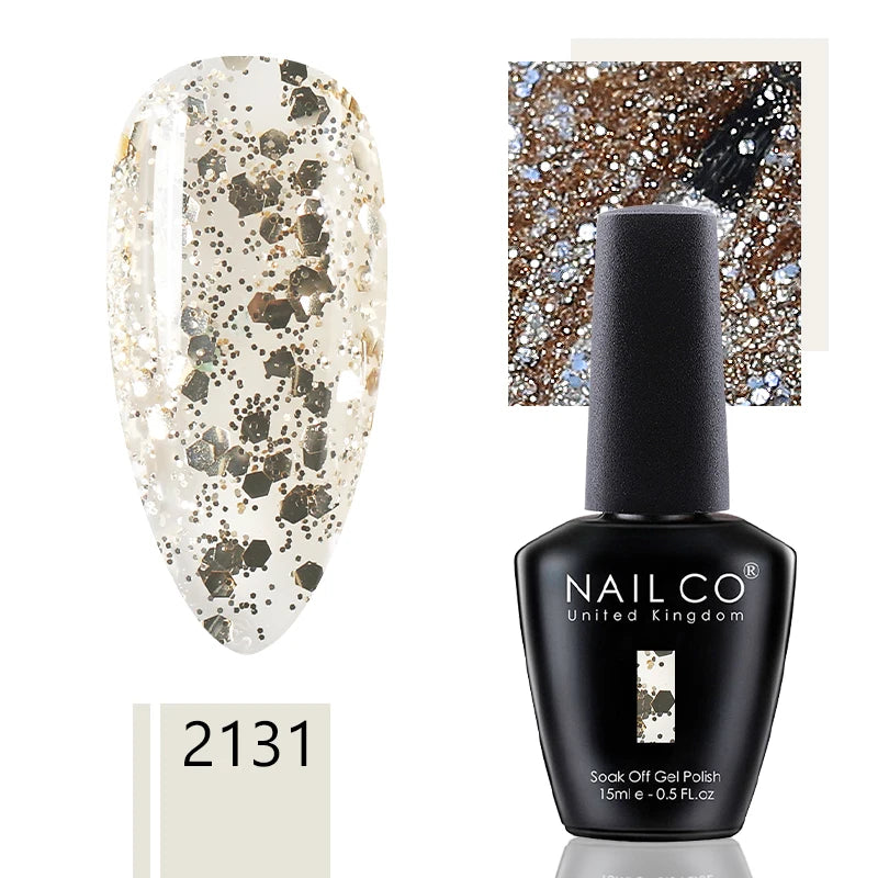 NAILCO 15ml Dark Gel Nail Polish Semi-permanent Varnish Hybrid UV Nails Art Glitter Colors Gel Polish Manicure Enamels For Nails