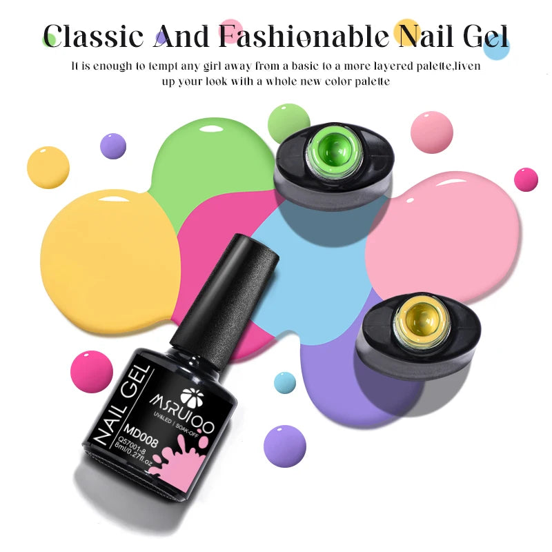 6pc All-Season Colors Gel Nail Polish Set UV LED Soak Off Nail Art Supplies Semi Permanent DIY Manicure Salon Nails Design