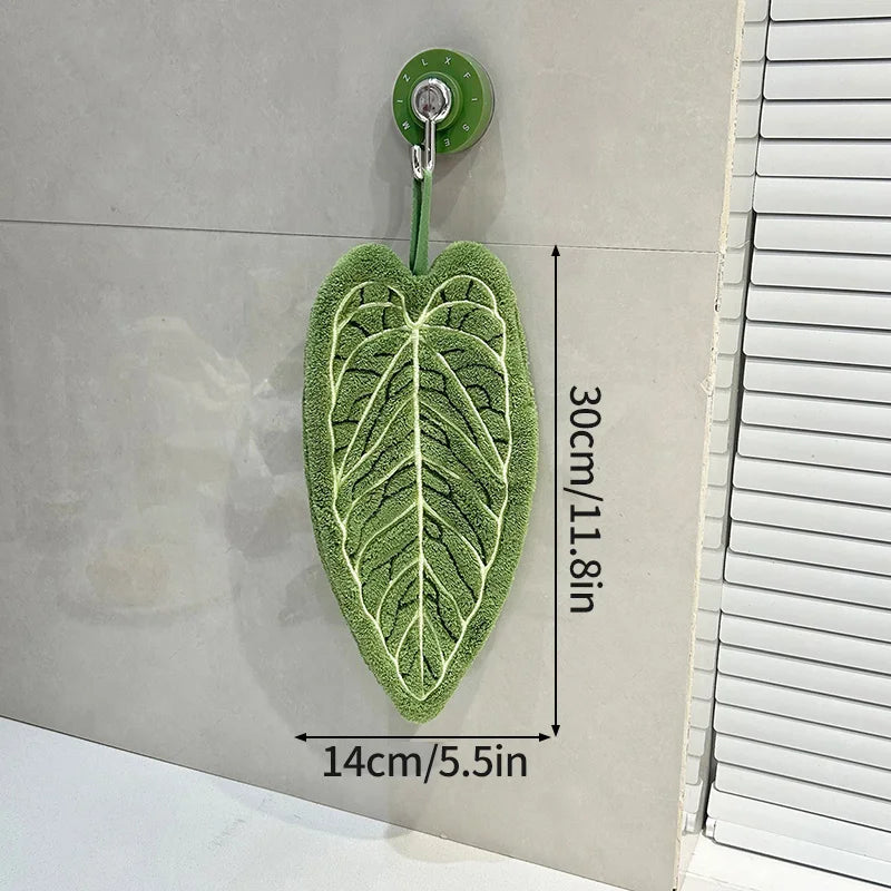 Leaf Hand Towel Bathroom Accessories Absorbent Kitchen Towel Soft Towel Hanging Towels Handkerchief Towels Home Wash Hand Towels