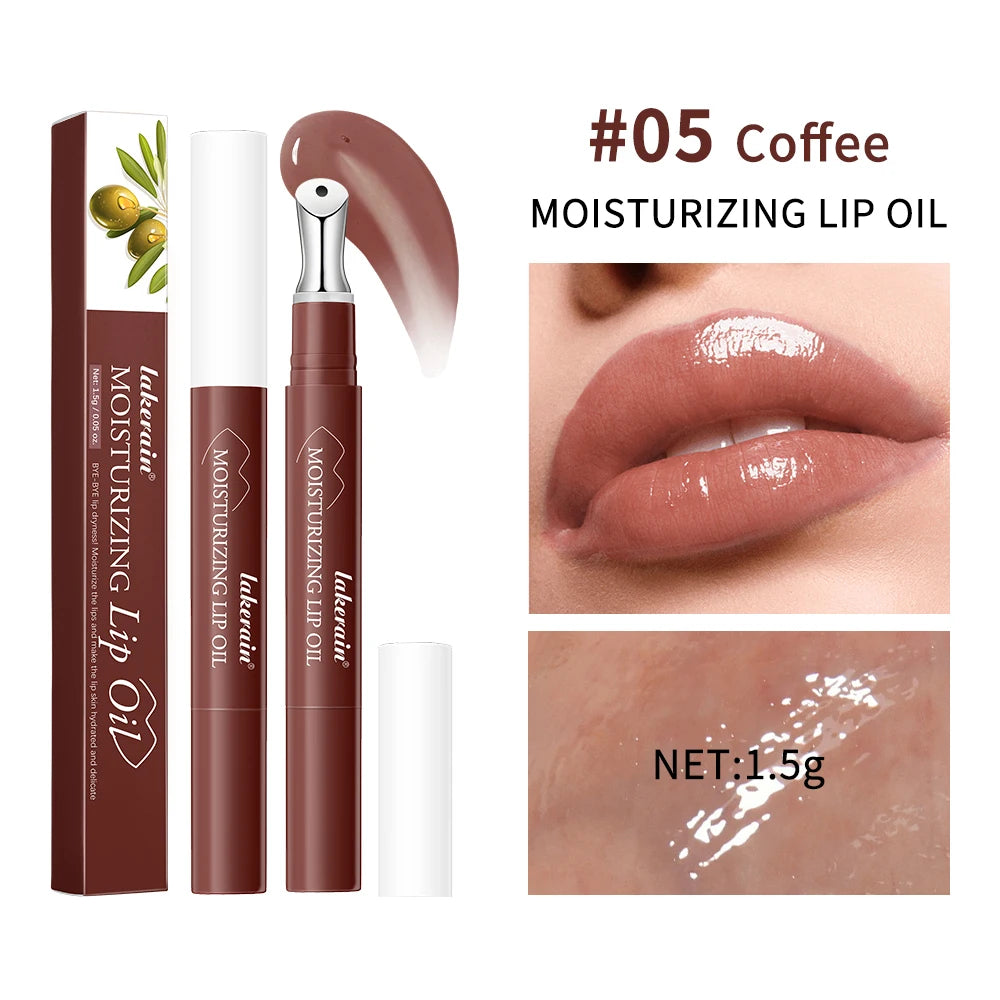 Lakerain Moisturizing Lip Oil Exfoliating Fading Lip Lines Lip Primer Before Makeup, Small Stick Lip Oil Essence Pen Design 1.5g