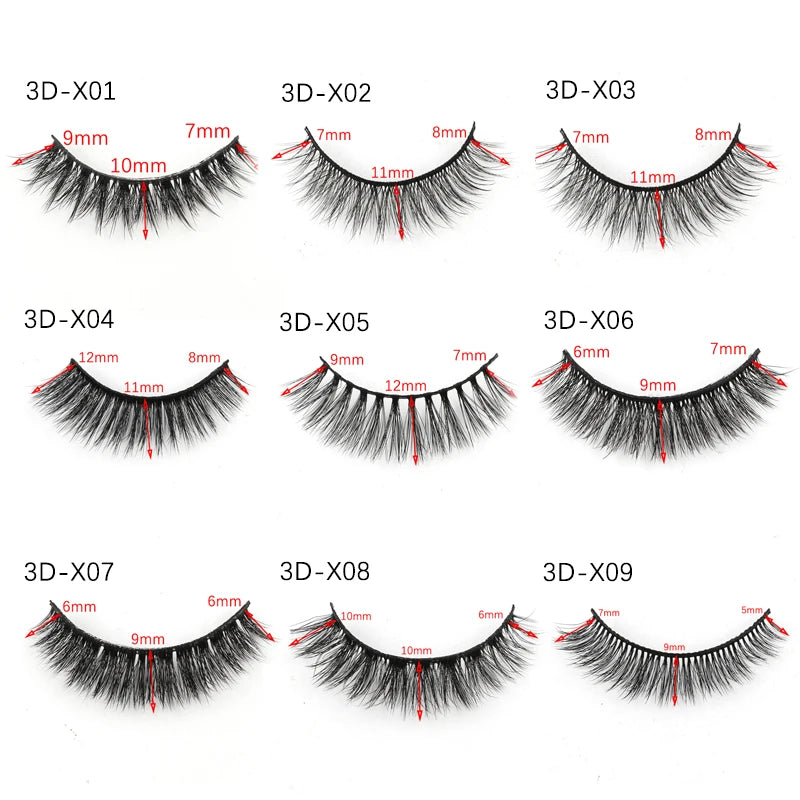 3D Faux Mink Lashes X05 Fluffy Wispy False Eyelashes 5Pairs Reusable Soft Volume Eyelashes Natural Look for Daily & Party Makeup