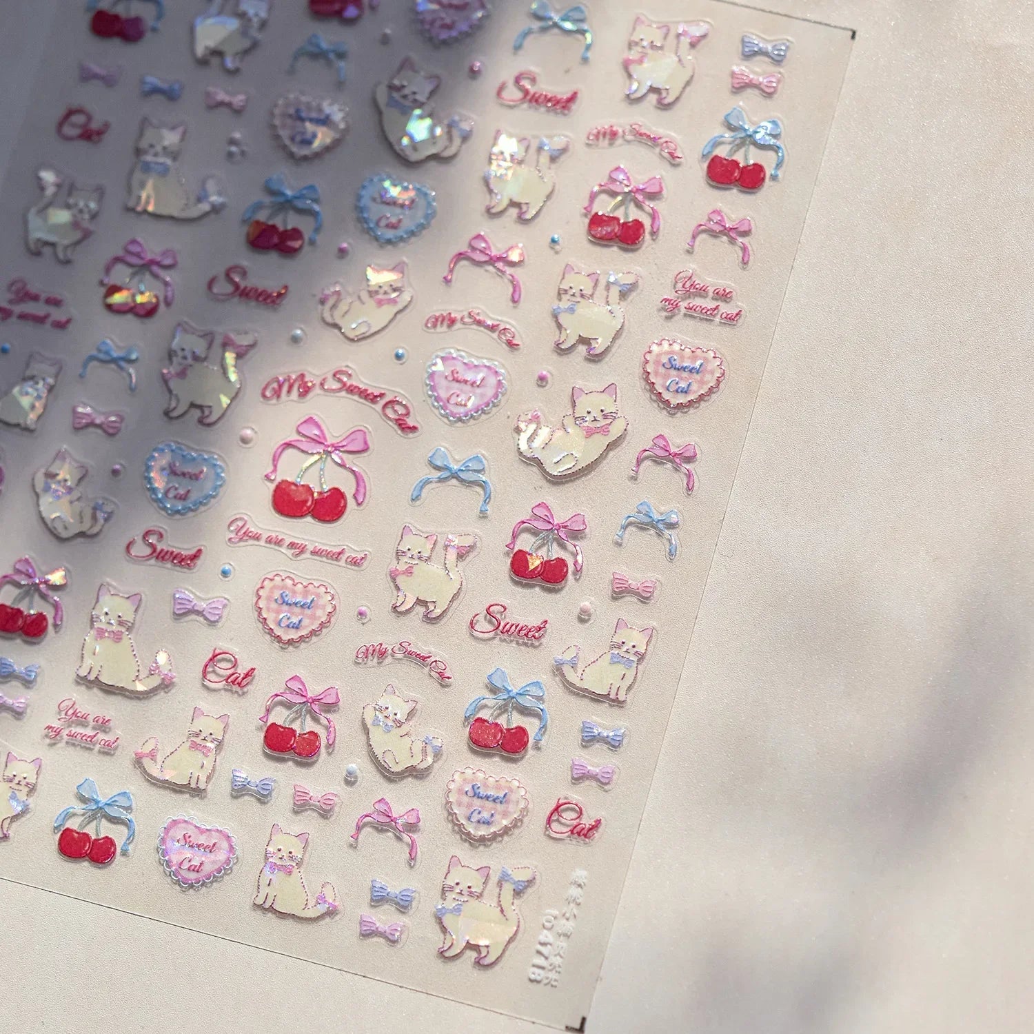Colorful Balloon Cute Puppy Flower Cherry Bowknot Love Happy Dog Animal Self Adhesive Nail Art Sticker Decoration Manicure Decal