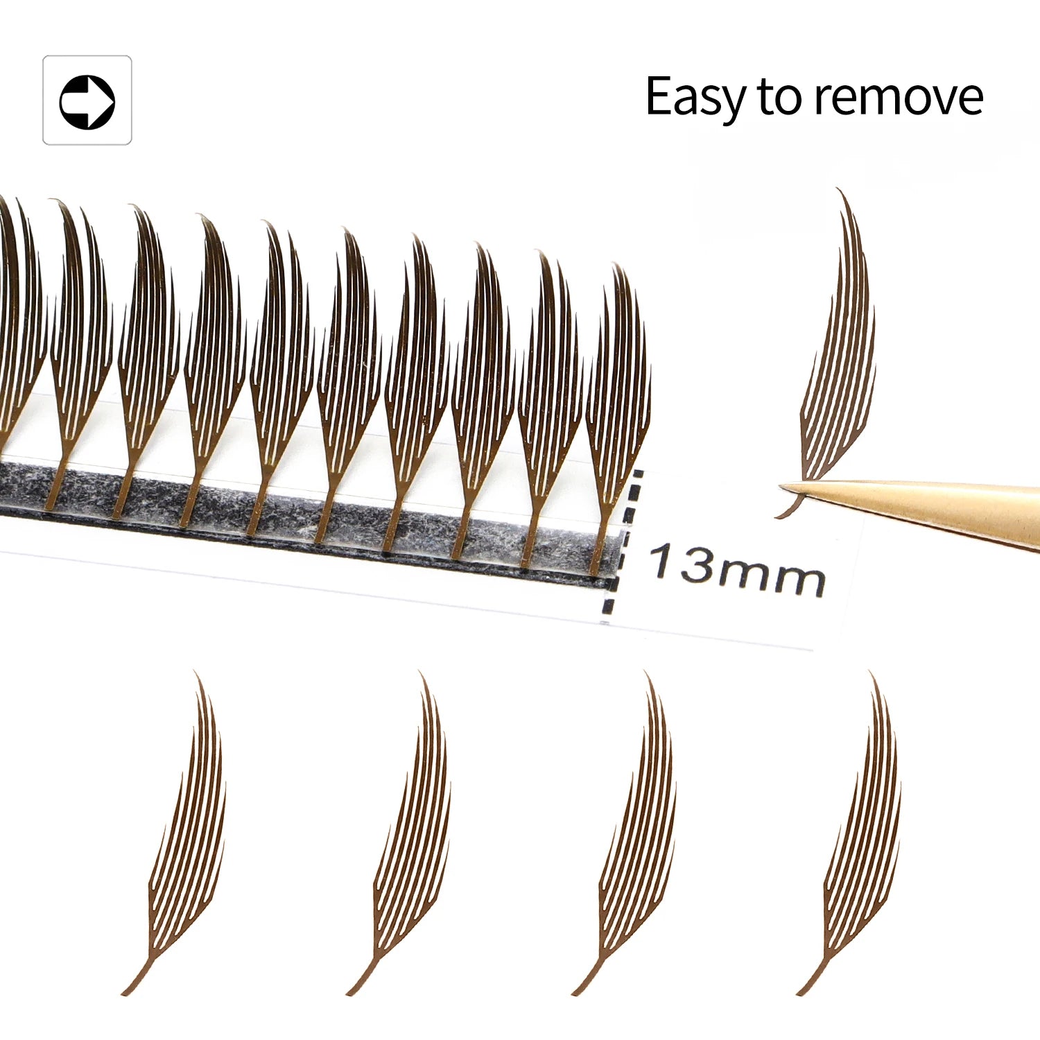 XIUSUZAKI Brown Comic Spire Lashes Automatic Flowering Premade Fans Eyelashes Extensions Individual Volume False Lashes