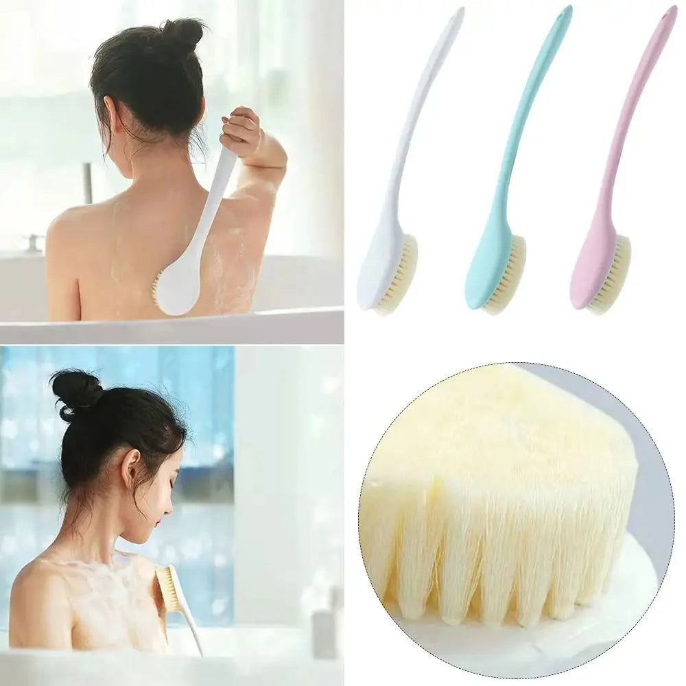 Useful Long Handle Bath Brush Back Rubbing Massager Body Exfoliating Brush Cleaning Tools Soft Rubbing Back Artifact