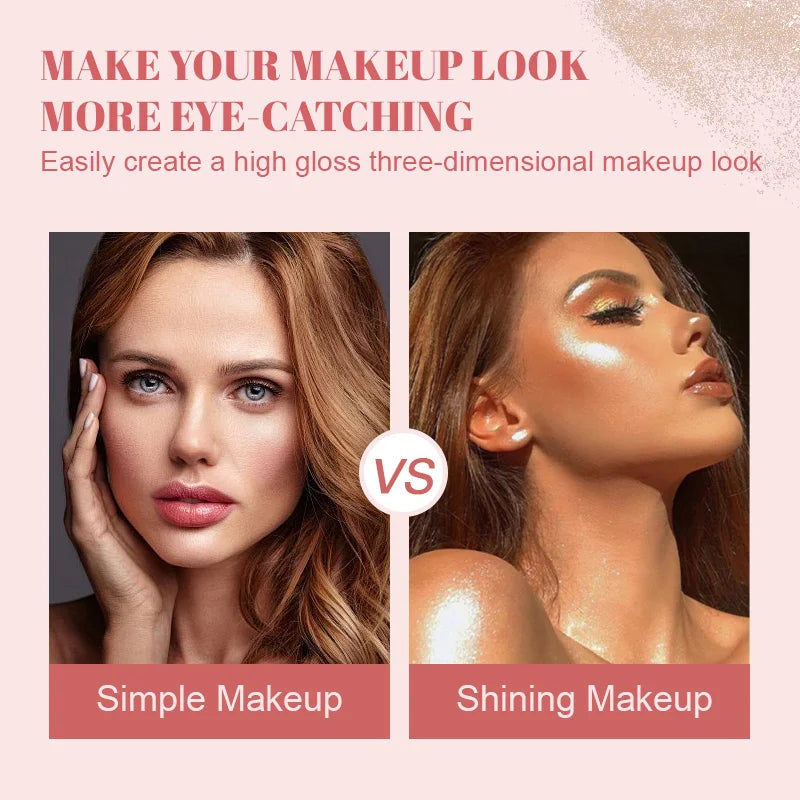 Highlighter Powder White Moonlight Polvo De Hadas Glitter Shimmer Contour Shading Illuminator for Women Face Body Glitter Makeup