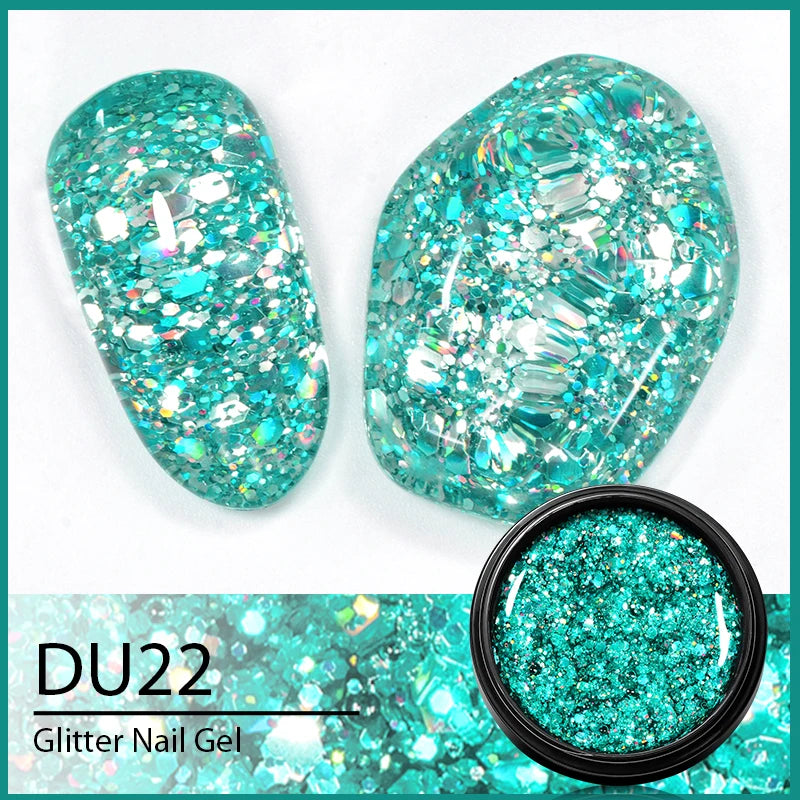 8ML Glitter Gel Nail Polish Shining Mineral Sequins Soak Off UV LED Nail Gel Semi Permanent Nail Art Supplies for Manicure