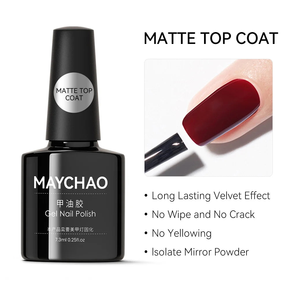 MAYCHAO Glitter Gel Nail Polish 7.3ml Semi-permanent Sequins Shiny Gel Base Top Coat Soak Off UV LED Varnish Nail Art Decoration
