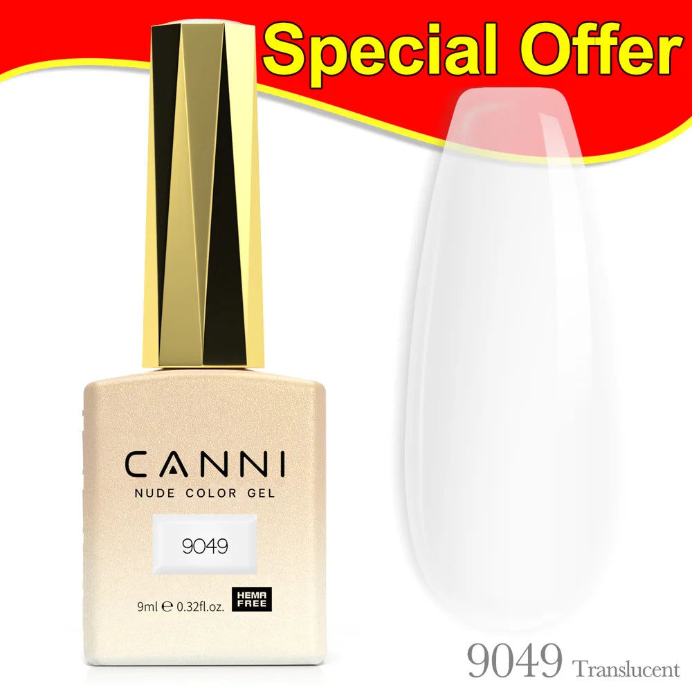 Canni Nail Gel Polish Jelly Nude Color HEMA FREE TPO FREE 9ml Transparent Semi Permanent Natural Nude French Nail Gel Lacquer