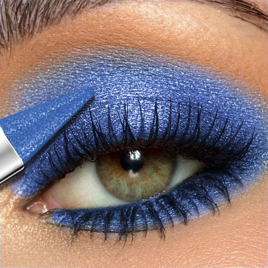 12 Colors 1PC Waterproof Eyeshadow Sticks Long Lasting High Pigmented Shimmer Metallic Glitter Eye Shadow Makeup Brown Cosmetic