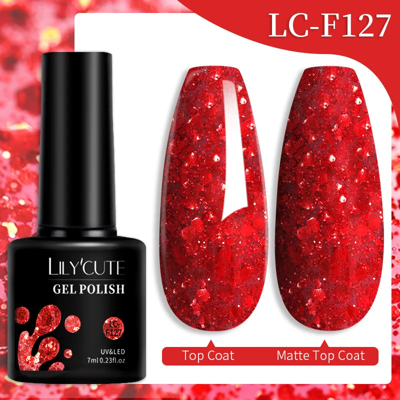 LILYCUTE 7ML Ocean Blue Cat Magnetic Gel Nail Polish Sparkling Glimmer Gel Polish Semi Permanent UV Magnet Gel Varnish Nail Art