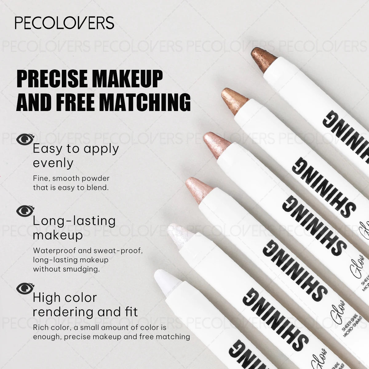 Long-Lasting Shimmer Finish Eyeshadow Stick,Durable and Waterproof, Creating A Perfect Eye Makeup Effect for Daily Life