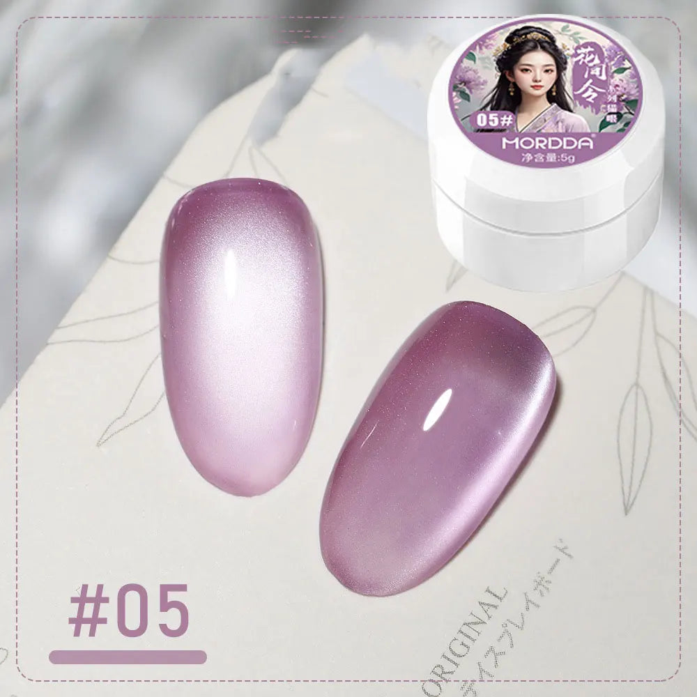 6ml Jelly Nude/Pink/Blue Cat Eye Magnetic Nail Gel Polish Glitter Silk Mirror Cat Eye's Gel Varnish Soak Off UV Gel Nail Polish