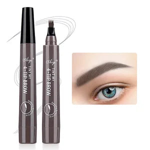 Waterproof Eyebrow Pencil, Quad Eyebrow Pencil, Natural Brow Makeup Long-Lasting Non-Fade Liquid Water Eyebrow Pencil (5 Colors)