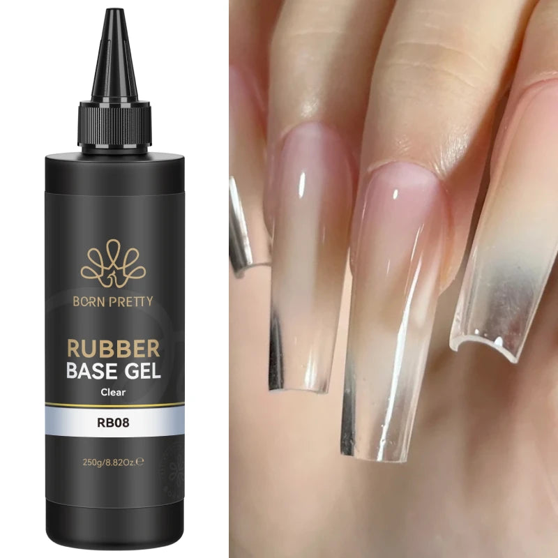 BORN PRETTY 250g Super Top Coat Gel Nail Polish Base Gel Matte Top Coat Jelly Gel Rubber Base Gel Soak Off Big Volume Varnish
