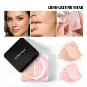 lakerain Dual Color Loose Powder Baking Setting Face Powder Long Lasting Oil Control Matte Makeup for Women Girls Daily Party Co