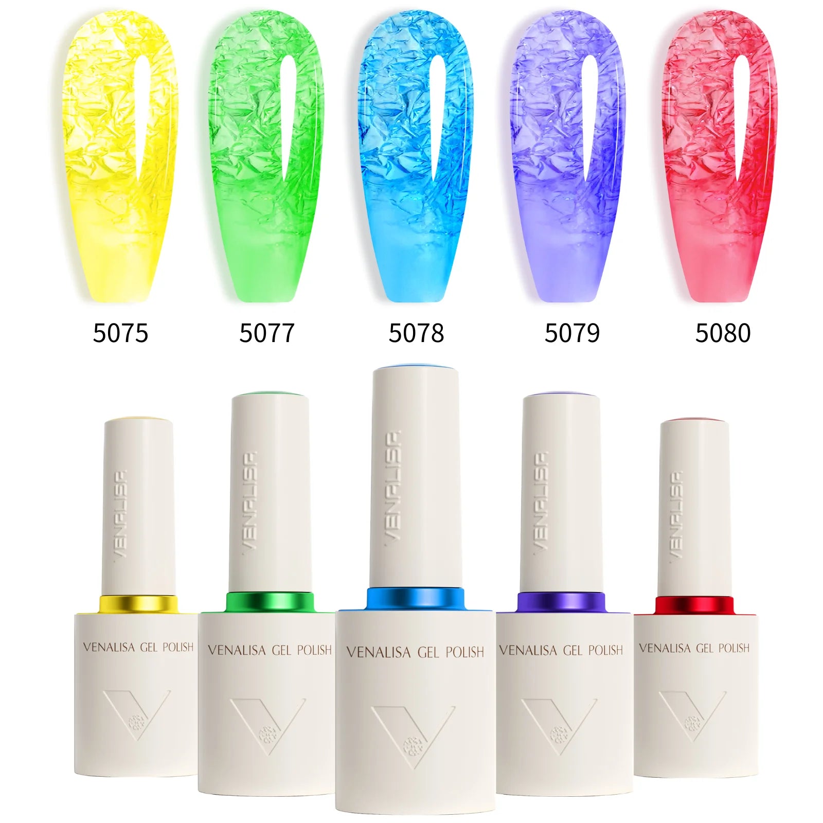 VENALISA 5pcs 10ml Jelly Gel Nail Polish – HEMA/TPO-Free, Summer Colors, Semi-Transparent UV LED Soak Off Gel, DIY Manicure Kit