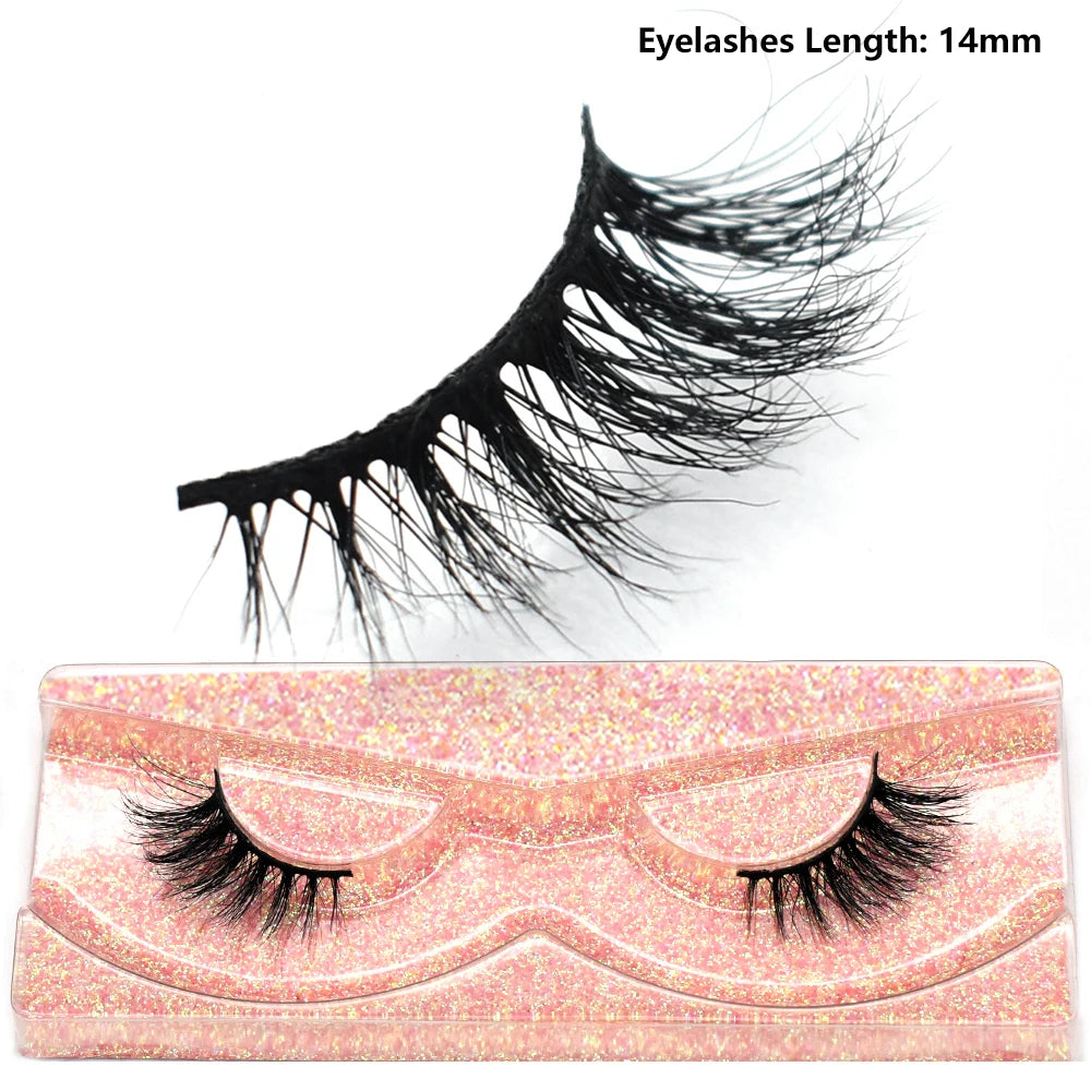 Half Lashes Short Mink Eyelashes Fluffy Soft False Eyelashes Wispy Cross Strip Eye Lashes Natural Mink Eyelash Extension Makeup