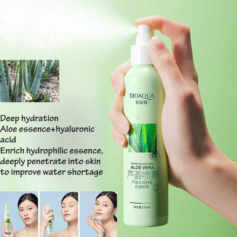 Vera Aloe Hyaluronic Acid Moisturizing Spray Makeup Water Face Toner Refreshing Oil Control Hydrating Serum Tonic 150ml