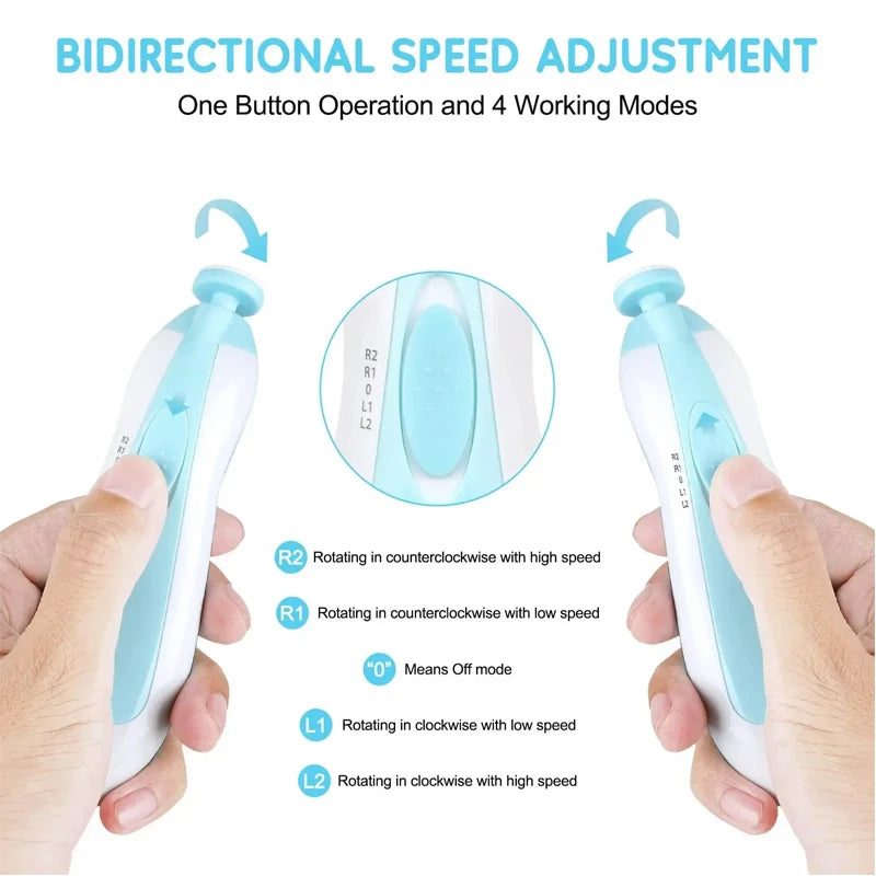 Baby Care Multifunctional Electric Baby Nail Trimmer Baby Nail File Clippers Toes Fingernail Cutter Trimmer Manicure Tool Set