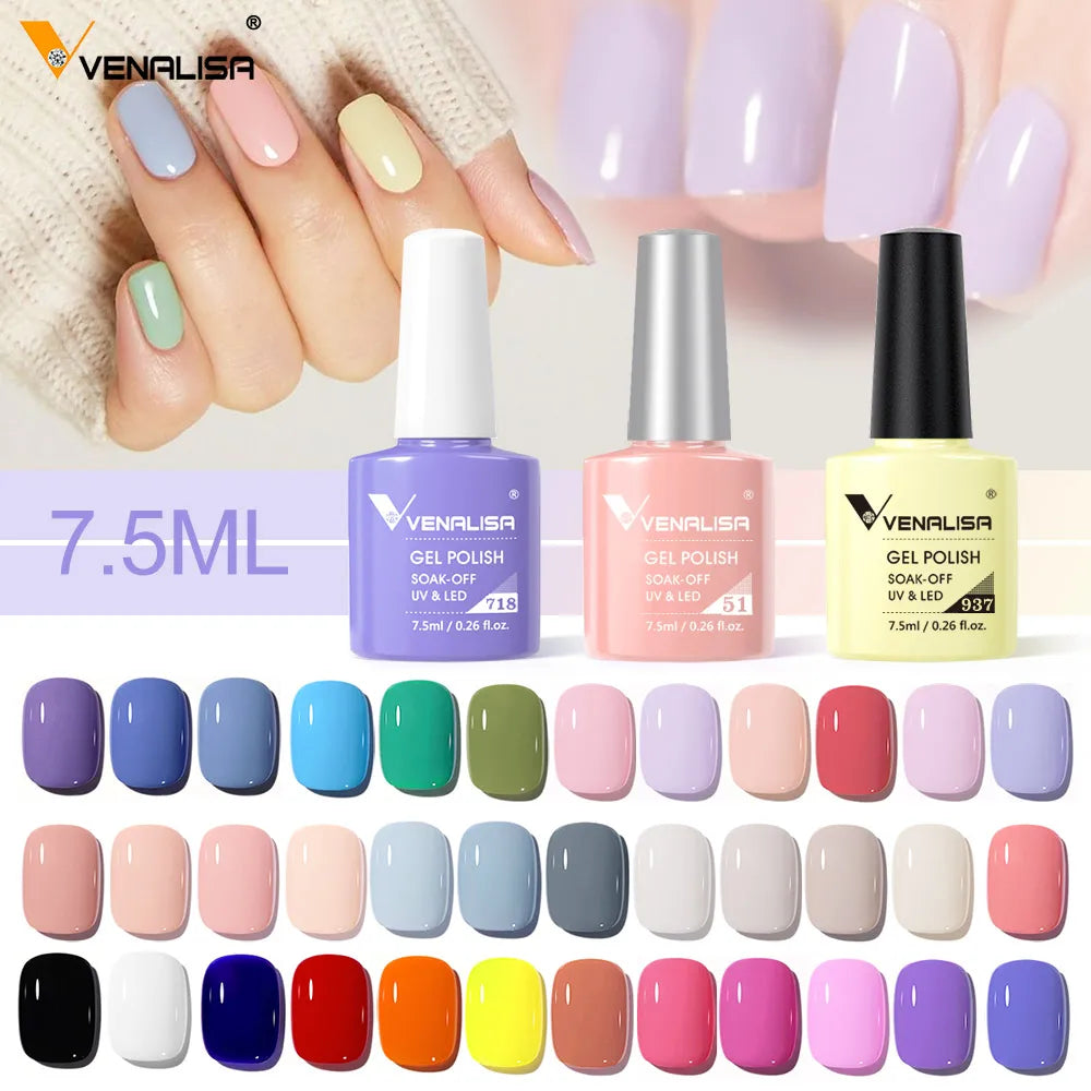 VENALISA Reinforce Thick Base Nail Gel Polish Tempered Nowipe Semi Permanent Gellack 7.5ml Soak off UV LED Organic Gel Varnish