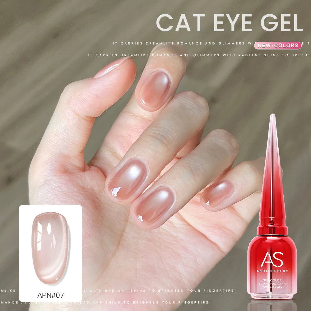 AS Colors Nude Magnetic Cat Eye Gel Nail Polish Pink UV LED Soak Off Gel Varnish Crystal Cat Eye Gel Lacquer Professional Enamel