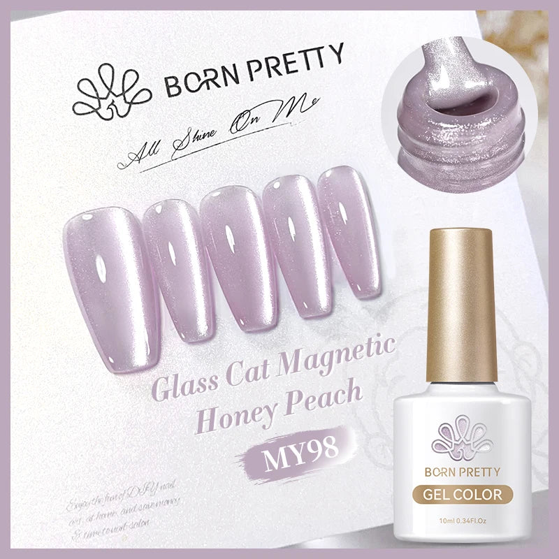 BORN PRETTY 10ml Rose Gold Cat Magnetic Gel Polish Pink Orange Soak Off UV LED Varnis Semi Permanent for Nail Art Design at Home