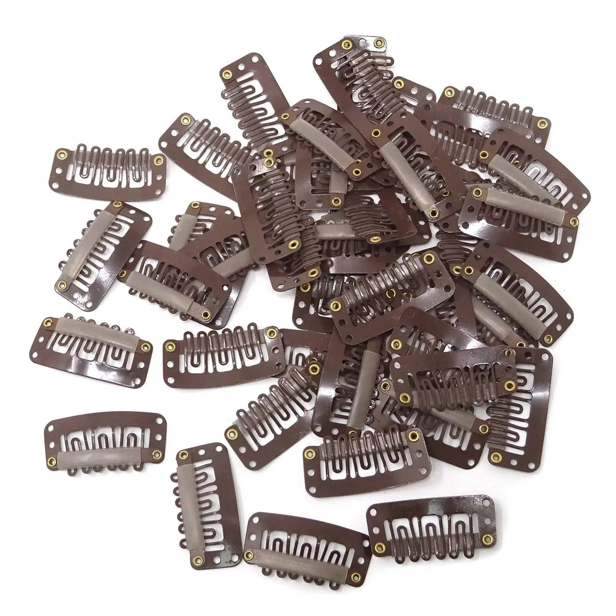 50pcs 2.3cm-3.6cm Black Brown Color Wig Clips Snap Clip For Hair Extension Wig Weft Wig PP Hairpins Large Clips Styling Tools