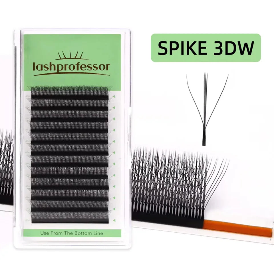 Black/Brown 3DW Lash Premade Fairy Volume Fans Lash Clover Bloom Eyelash Extension Wispy Spike Lash Three-Core Triple Tip Cilios