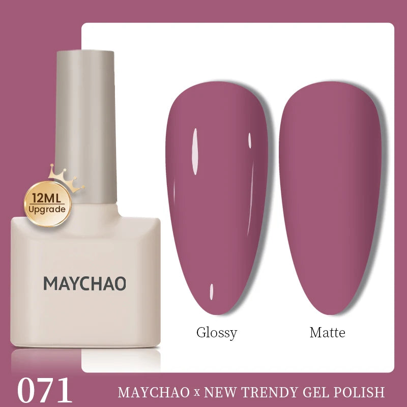 MAYCHAO 12ml Gel Nail Polish Set Professional Salon Nail Art Gels Varnish UV LED Semi Permanent Nail Lacquer Nail Supplies