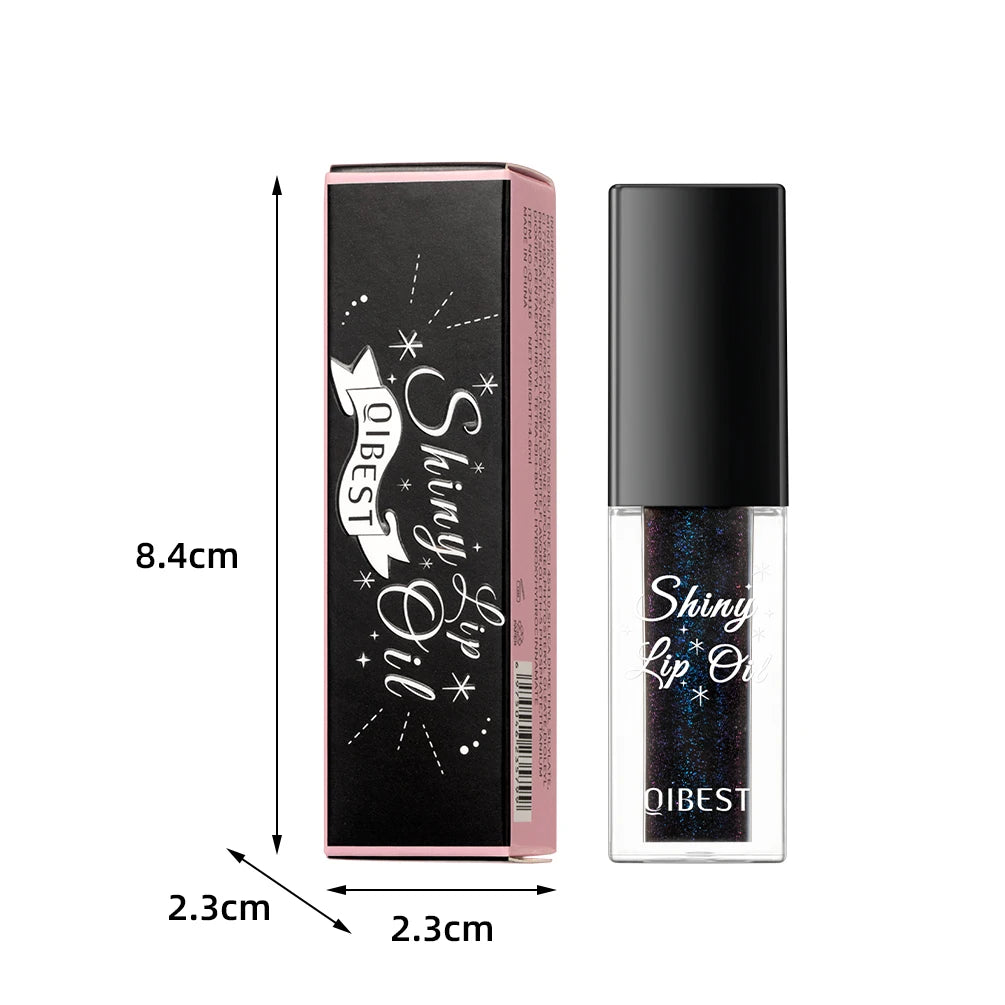 QIBEST Mirror Lip Glaze Moisturizing Color Changing Lipgloss Shiny Lip Balm Oil Plumping Lasting Diamond Lip Stain Tint Makeup