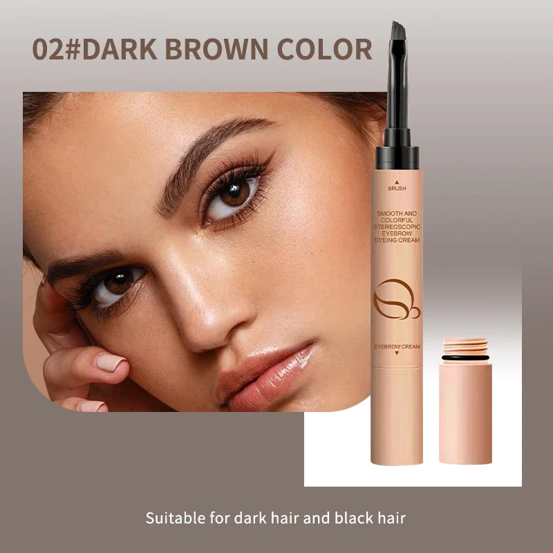 OCHEAL  2 In 1 Eyebrow Dyeing Cream 3 Colors Waterproof  Tinted Long-lasting Eyebrow Stamp Pencil Pomade Makeup Cosmetics