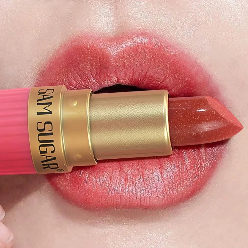 Diamond Pearlescent Lipstick Glitter Shiny Metallic Lipstick Lip Tint Long Lasting Nude Shimmer Shiny Lip Gloss Makeup
