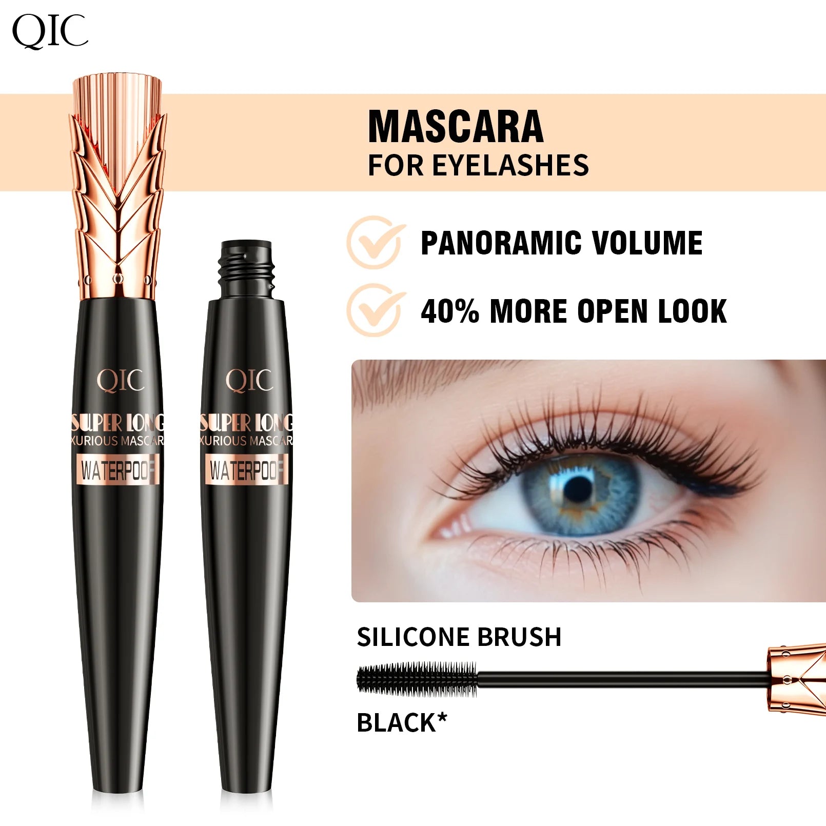 5D Black Waterproof Mascara Lengthens Eyelashes Extension Thick Silk Fiber Mascara Female Makeup Eye Cosmetics Tools for Gifts