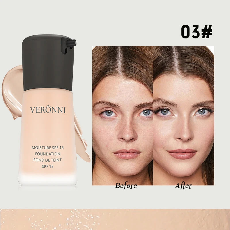 Matte Liquid Foundation Oil Control Concealer BB Cream Waterproof Lasting Full Coverage Natural Face Base Professional Makeup