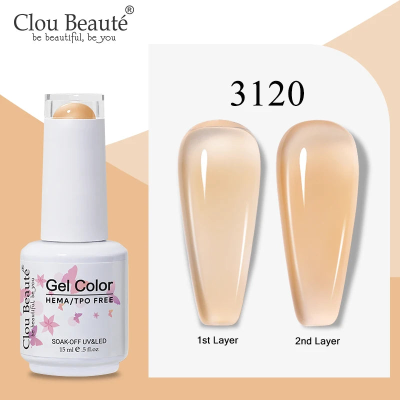 Clou Beaute Semi-transparent Jelly Color UV Gel Manicure Gel Nail Nail Supplies For Professionals Semi-permanent Varnish 15ml